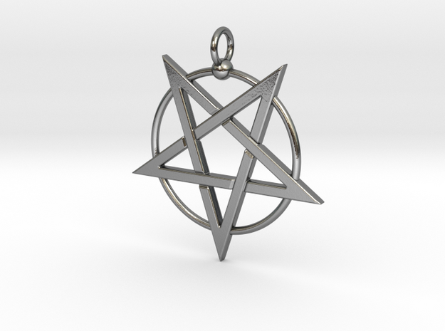 last pentagram3updatedver6 in Polished Silver