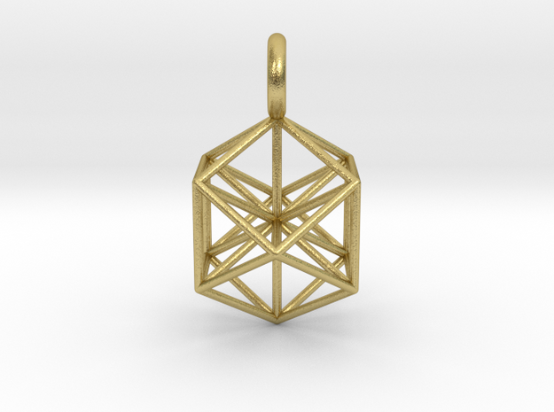VE pendant with axis in Natural Brass