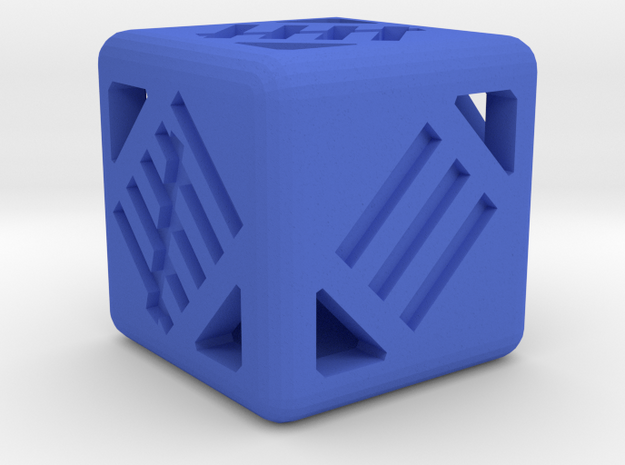 D6 12mm - Tally Marks in Blue Processed Versatile Plastic