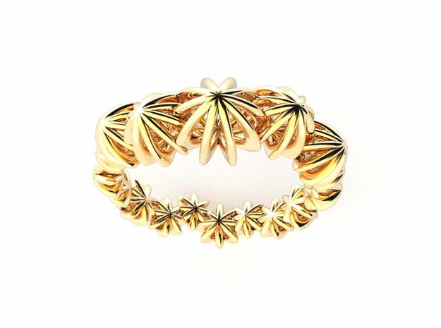 Sea Urchin Small Ring in 18k Gold Plated Brass: 7 / 54