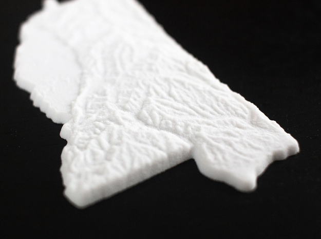Mississippi Christmas Ornament in White Natural Versatile Plastic