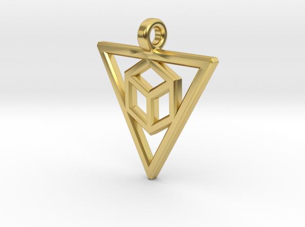 Geometric Triangle Pendant in Polished Brass