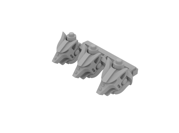 Miniature scale - Iron Wolf Head (3pc)