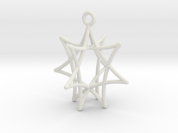 Star Ornament, 7 Points in White Natural Versatile Plastic