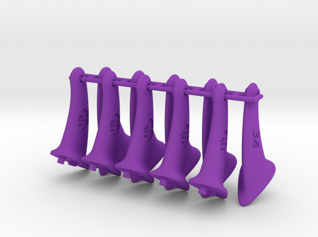 10 pcs. 34mm F2D Control Horn - v2.1 in Purple Processed Versatile Plastic
