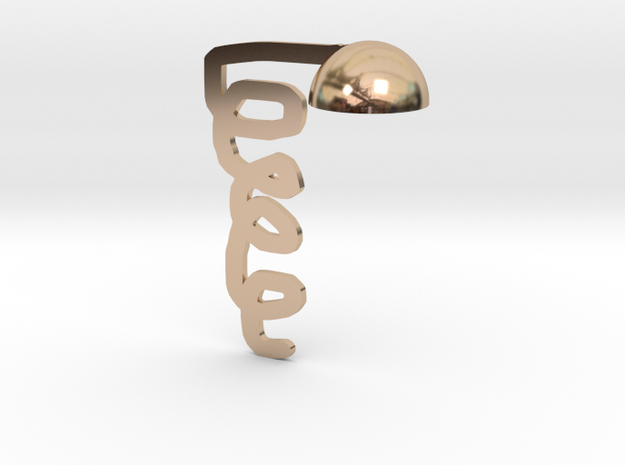 table lamp in 14k Rose Gold Plated Brass: Medium