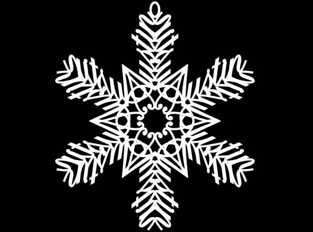 Austin snowflake ornament in White Natural Versatile Plastic