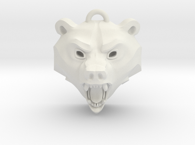 Bear Medallion (solid version) small in White Natural Versatile Plastic: Small