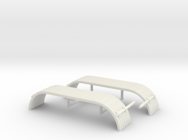 1/34th Tandem axle 'corrugated' style fender in White Natural Versatile Plastic