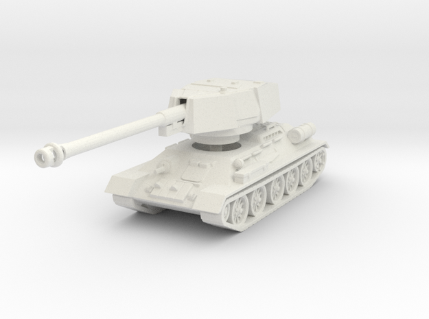 T34-100 tank scale 1/72 in White Natural Versatile Plastic