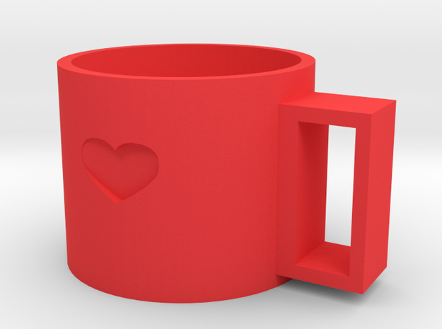 cup in Red Processed Versatile Plastic