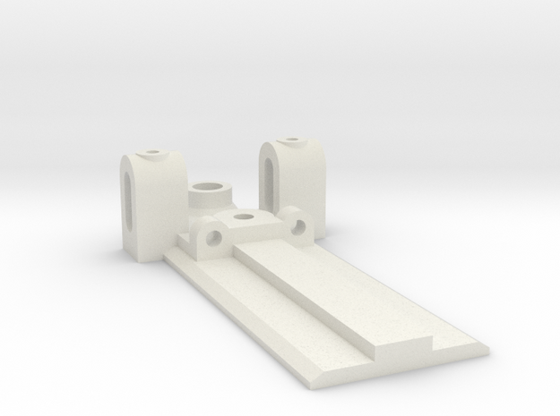 25mm Wide, 50mm long Front End, standard guide in White Natural Versatile Plastic