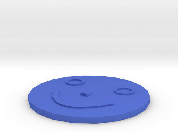 Smiley coaster in Blue Processed Versatile Plastic