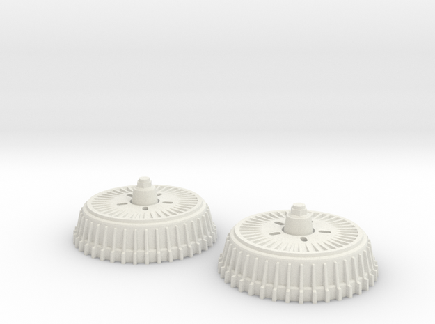 1:8 Buick Rear Fin Drums in White Natural Versatile Plastic