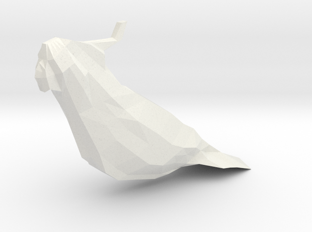 Low Poly Sulfur Crested Cockatoo in White Natural Versatile Plastic: Small