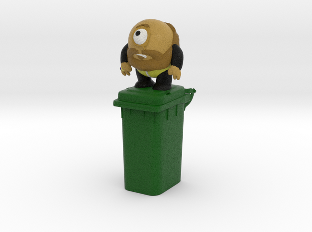 A famous yellow vest plays a show on a trash in Natural Full Color Sandstone