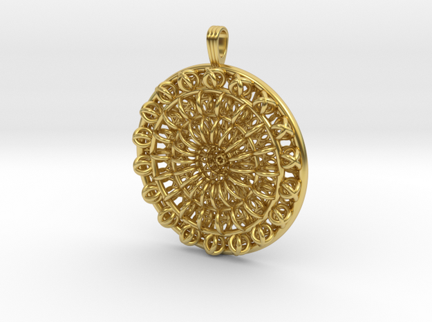 Circular Flower in Polished Brass