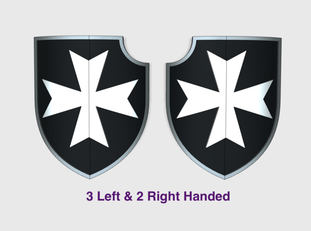 Maltese Cross - Lancer Power Shields (L&R) in Tan Fine Detail Plastic: Medium