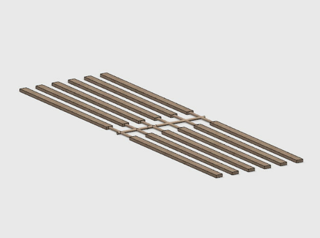 Wood Rail Fence - 12 Single Rails in White Natural Versatile Plastic: 1:87 - HO