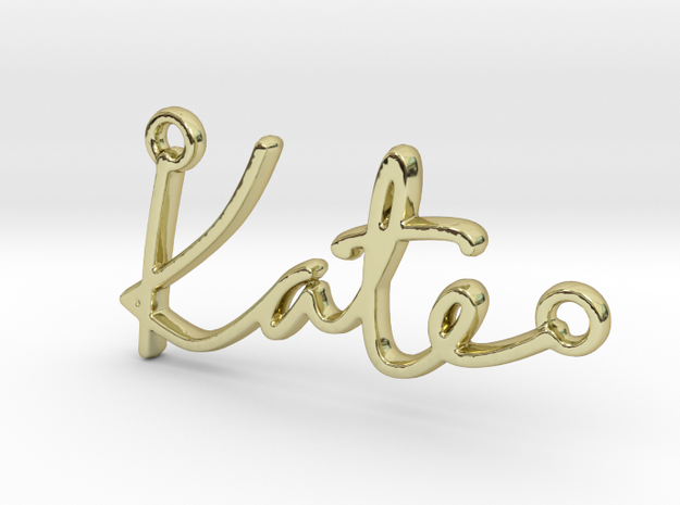 Kate Script First Name Pendant in 18k Gold Plated Brass