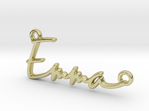 Emma Script First Name Pendant in 18k Gold Plated Brass