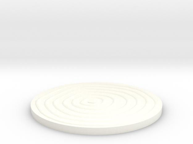 Wood Grain Coaster in White Processed Versatile Plastic