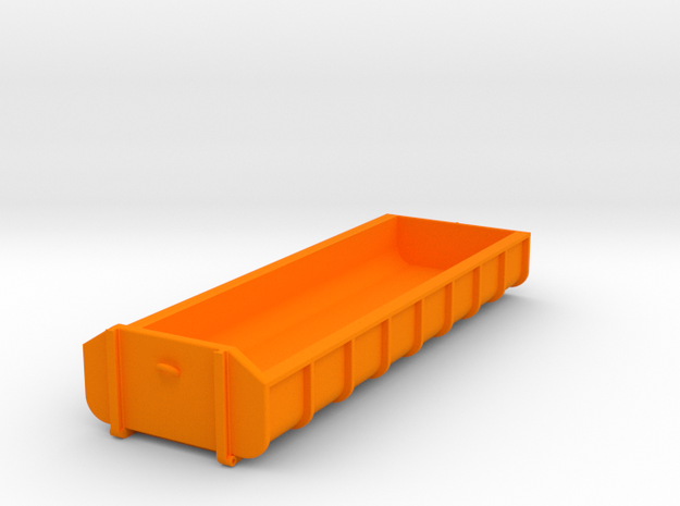 Container Abrollmulde flach 8 Meter 26m³ - mit Hak in Orange Processed Versatile Plastic