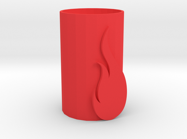 Flame cup in Red Processed Versatile Plastic