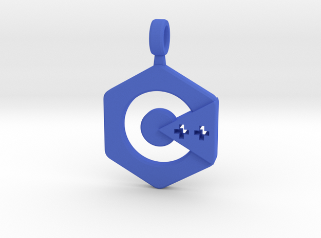 C++ Keychain in Blue Processed Versatile Plastic