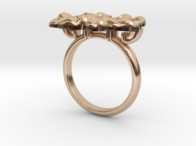 Asian Floral Ring : Peony in 14k Rose Gold