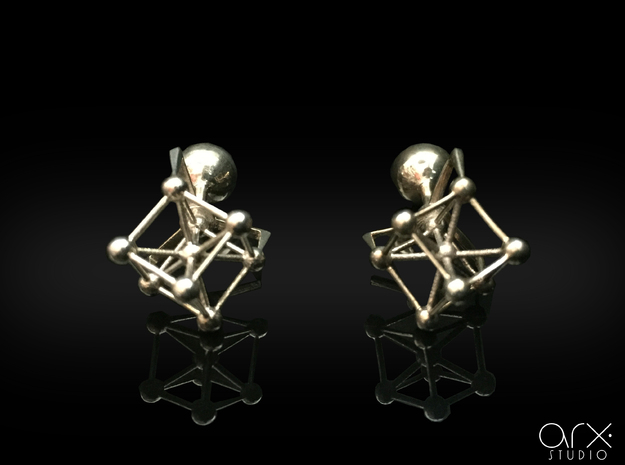 Atomium Cufflinks in Polished Silver