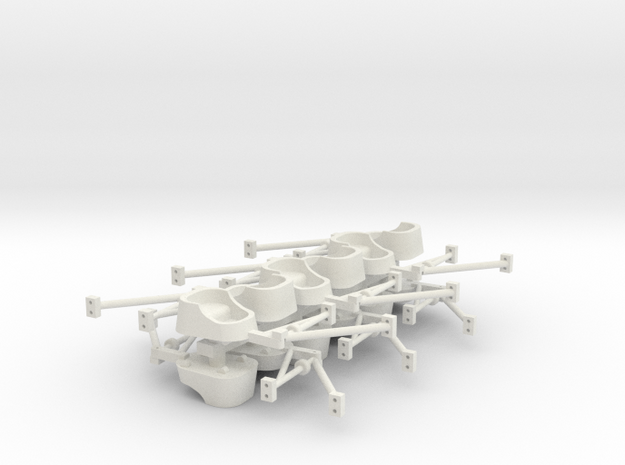 Whip Tubs woth sweeps and attaching arms in White Natural Versatile Plastic