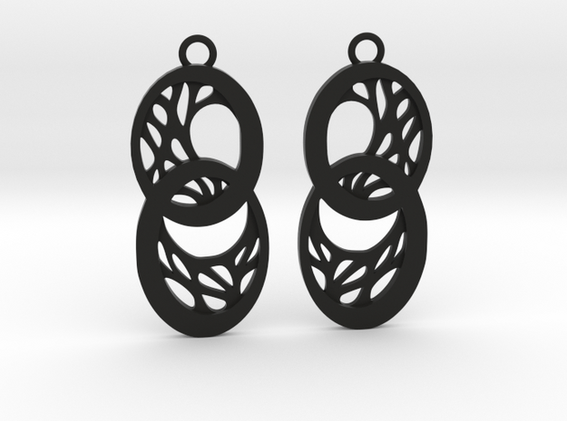 Dryad earrings in Black Natural Versatile Plastic: Medium