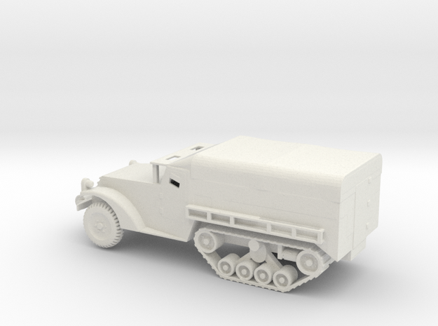 1/72 Scale M3 Halftrack with cover in White Natural Versatile Plastic