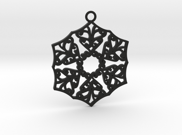 Ornamental pendant no.3 in Black Natural Versatile Plastic