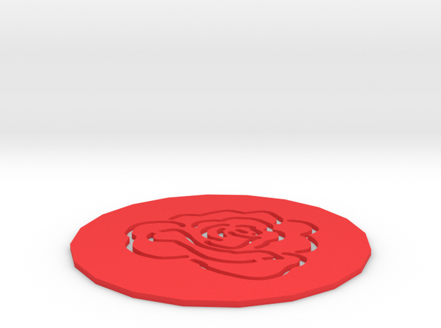 Rose Coaster in Red Processed Versatile Plastic