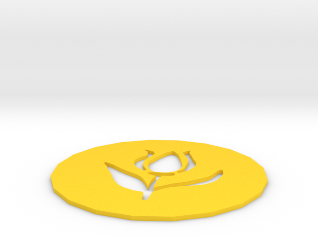 Tulip coaster in Yellow Processed Versatile Plastic