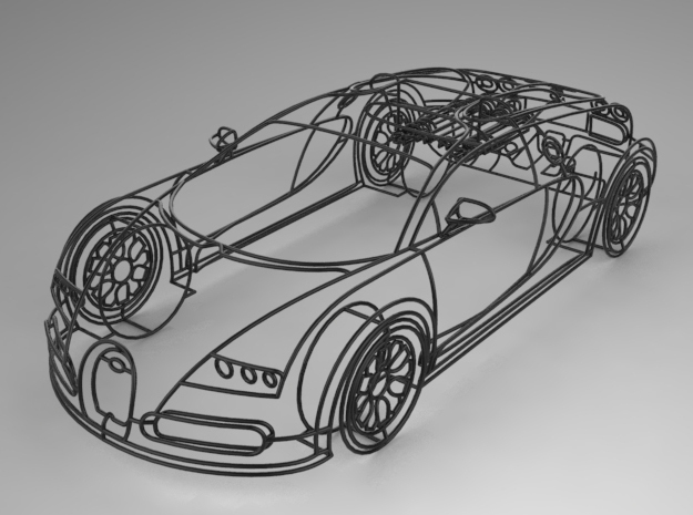 Bugatti Veyron 1:18 in Black Natural Versatile Plastic