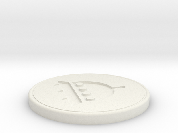 UFO Coaster in White Natural Versatile Plastic: Medium
