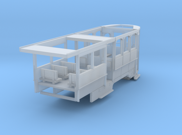 Wellington Tram Final cond. rear half motorisable in Smooth Fine Detail Plastic