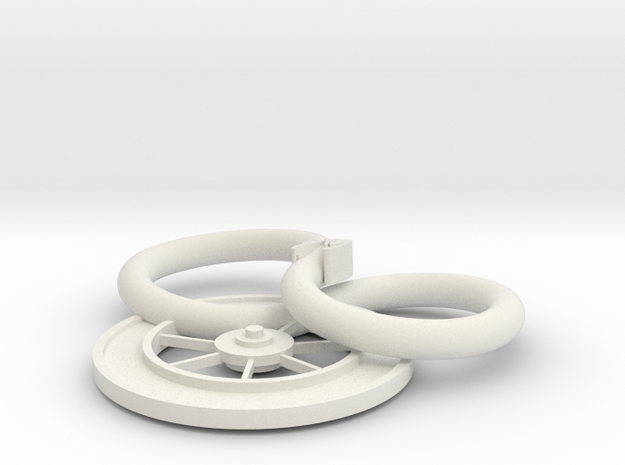 The Snake and The Wheel in White Natural Versatile Plastic