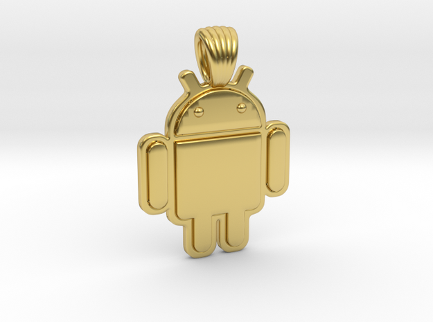 Bugdroid [pendant] in Polished Brass