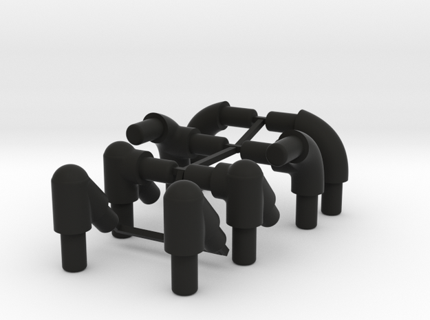 Rollcage Corner Braces - 6MM and 4MM in Black Natural Versatile Plastic