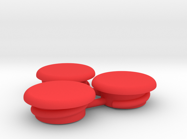 Thumbwheel Screw Caps Set (Part CP122) in Red Processed Versatile Plastic