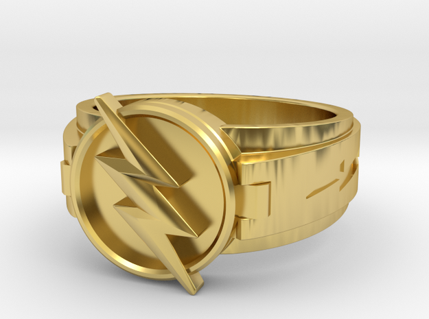 v3 reverse flash ring size 10 19.84mm in Polished Brass