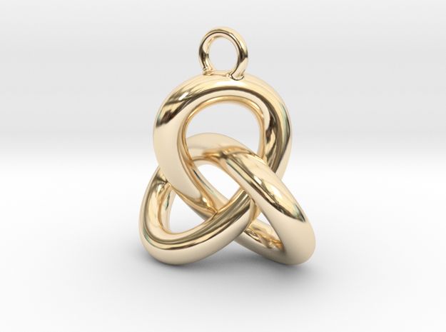 Trefoil Knot Earring in 14k Gold Plated Brass