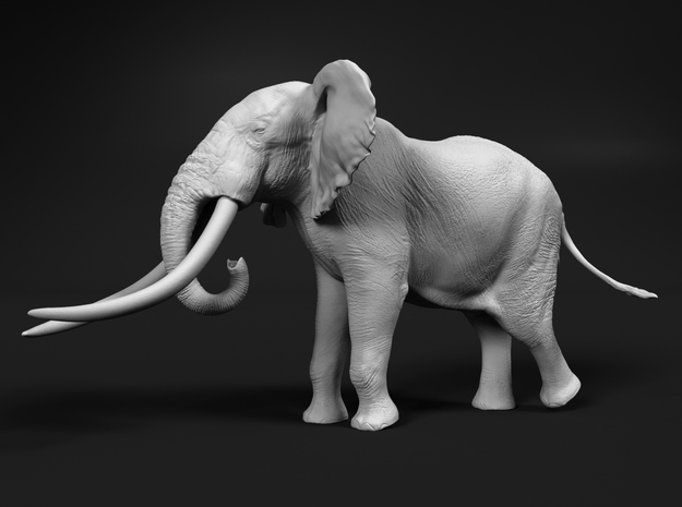African Bush Elephant 1:64 Giant Bull in Tan Fine Detail Plastic