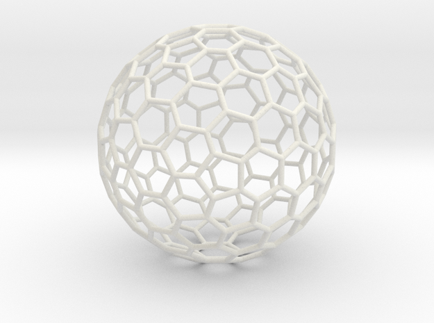 Goldberg polyhedron GP(2, 2) in White Natural Versatile Plastic: Extra Large