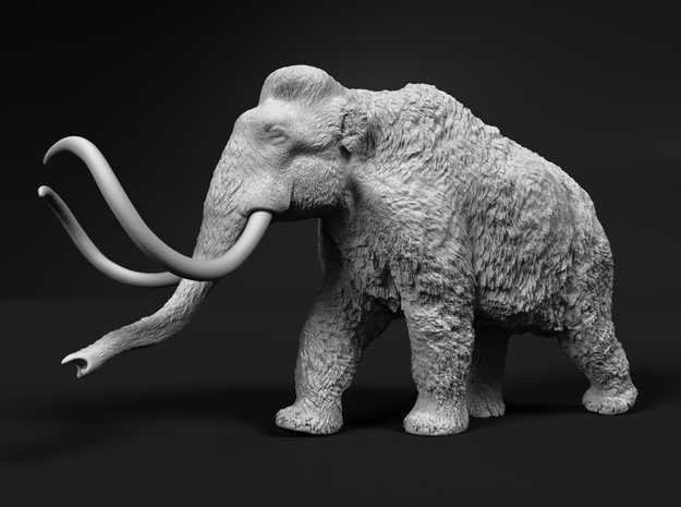 Woolly Mammoth 1:16 Walking Male in White Natural Versatile Plastic