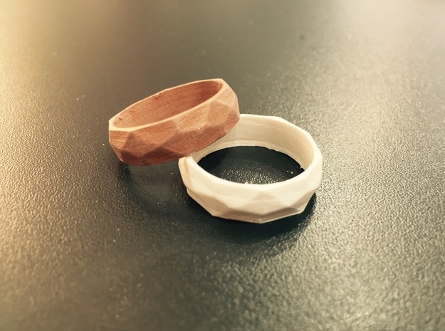 Ring with beautiful poly pattern for man and women in White Natural Versatile Plastic: 6.5 / 52.75